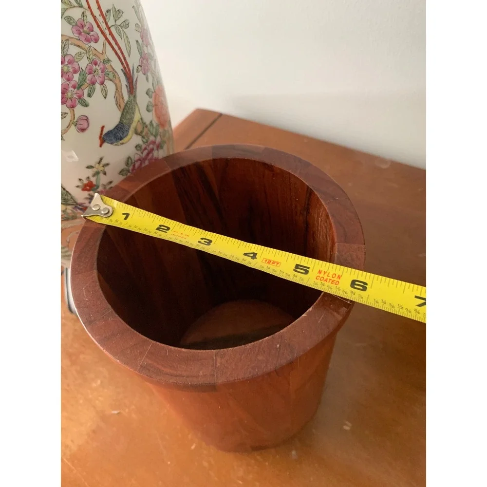 Hearth & Hand with Magnolia Wood Utensil Holder Wine Chiller Acacia Brown 7in